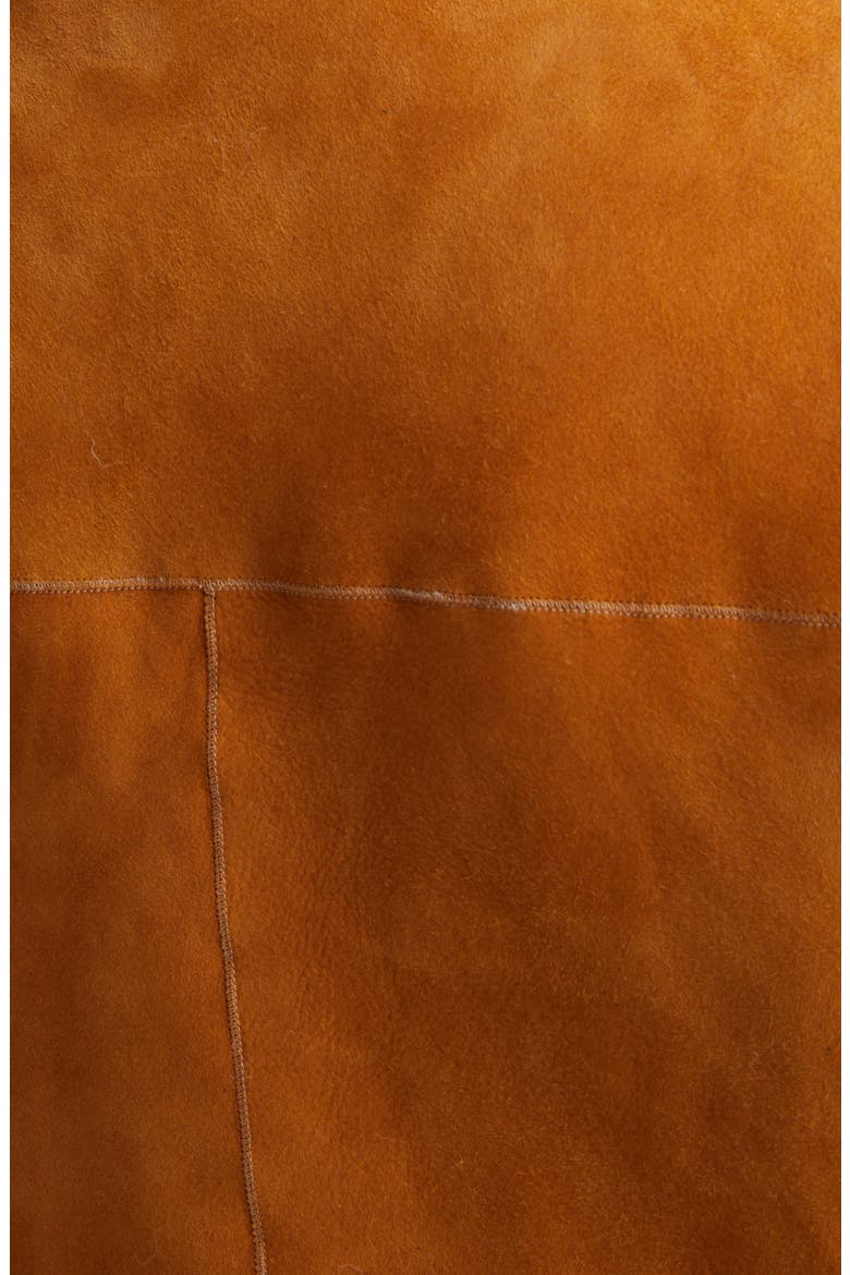 Acacina Crop Genuine Shearling Lined Suede Jacket, Alternate, color, CAMEL