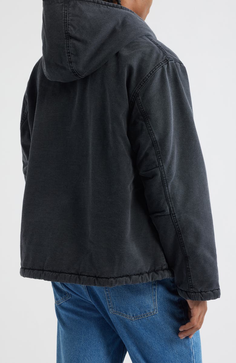Carhartt Work In Progress Mitch Fleece Lined Hooded Jacket, Alternate, color, Black (Dusky Canvas)