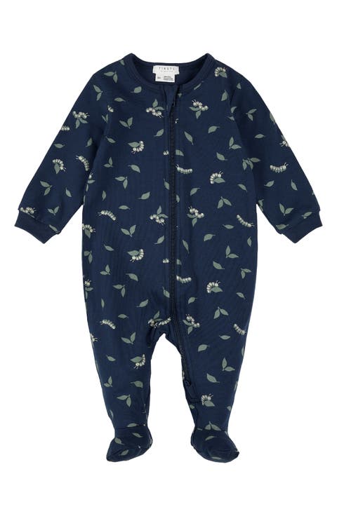 Caterpillar Print Footed One-Piece Pajamas (Baby)