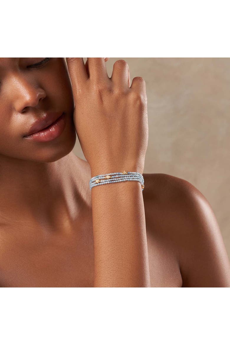 Aquamarine Multi Symbol Women's Beaded Bracelet - Hidden Depths, Alternate, color, Light Blue