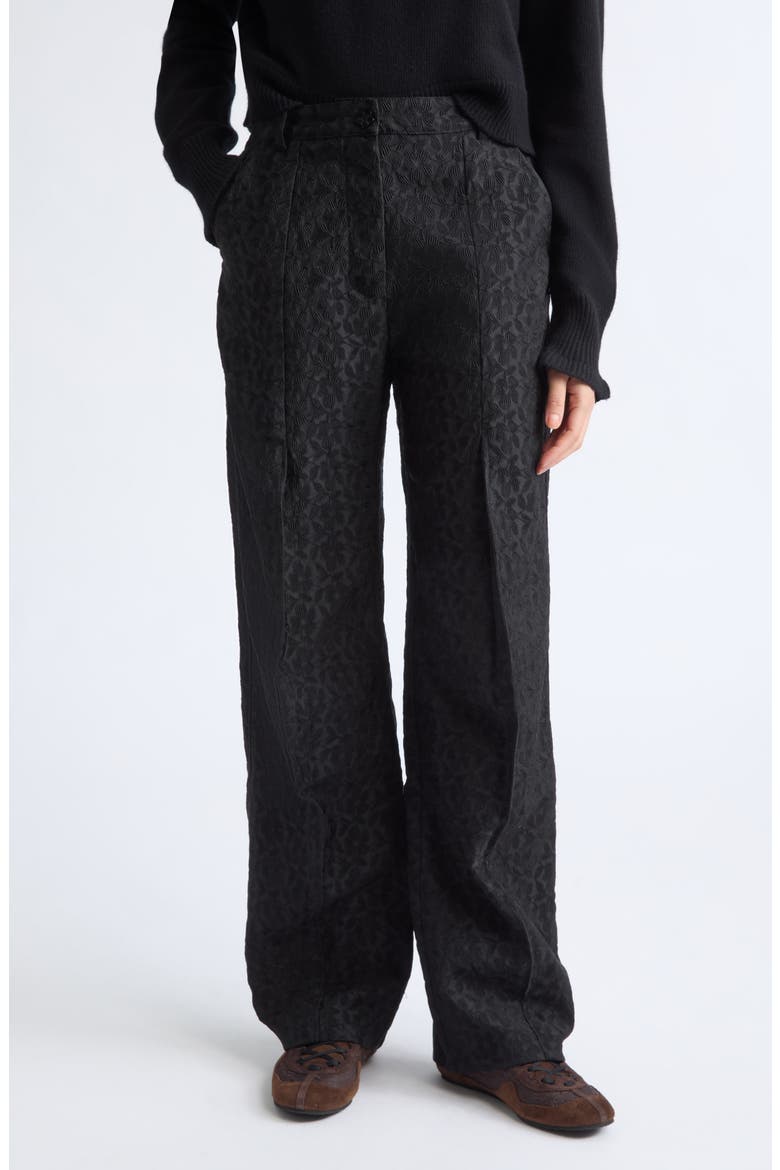 Darmela Begonia Jacquard Pants, Main, color, BLACK