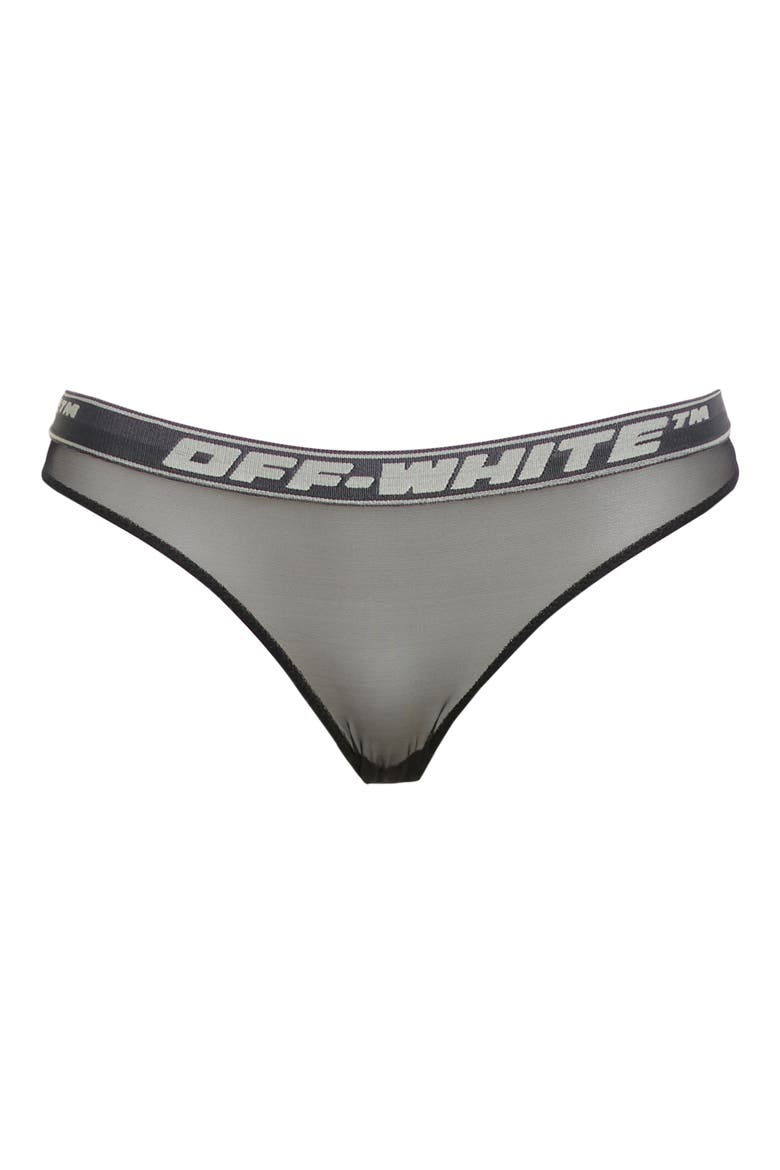 Logo Waist Mesh Bikini, Main, color, BLACK