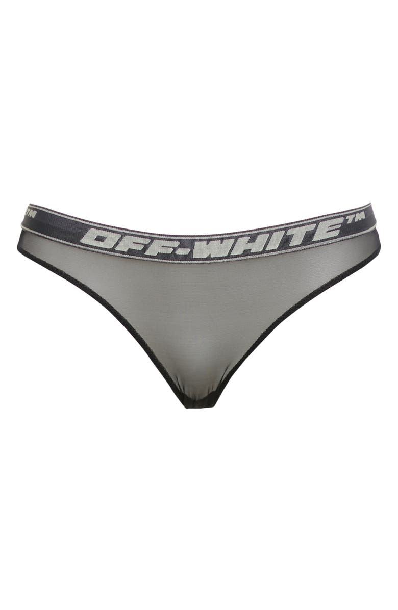 Off-White Logo Waist Mesh Bikini, Main, color, 