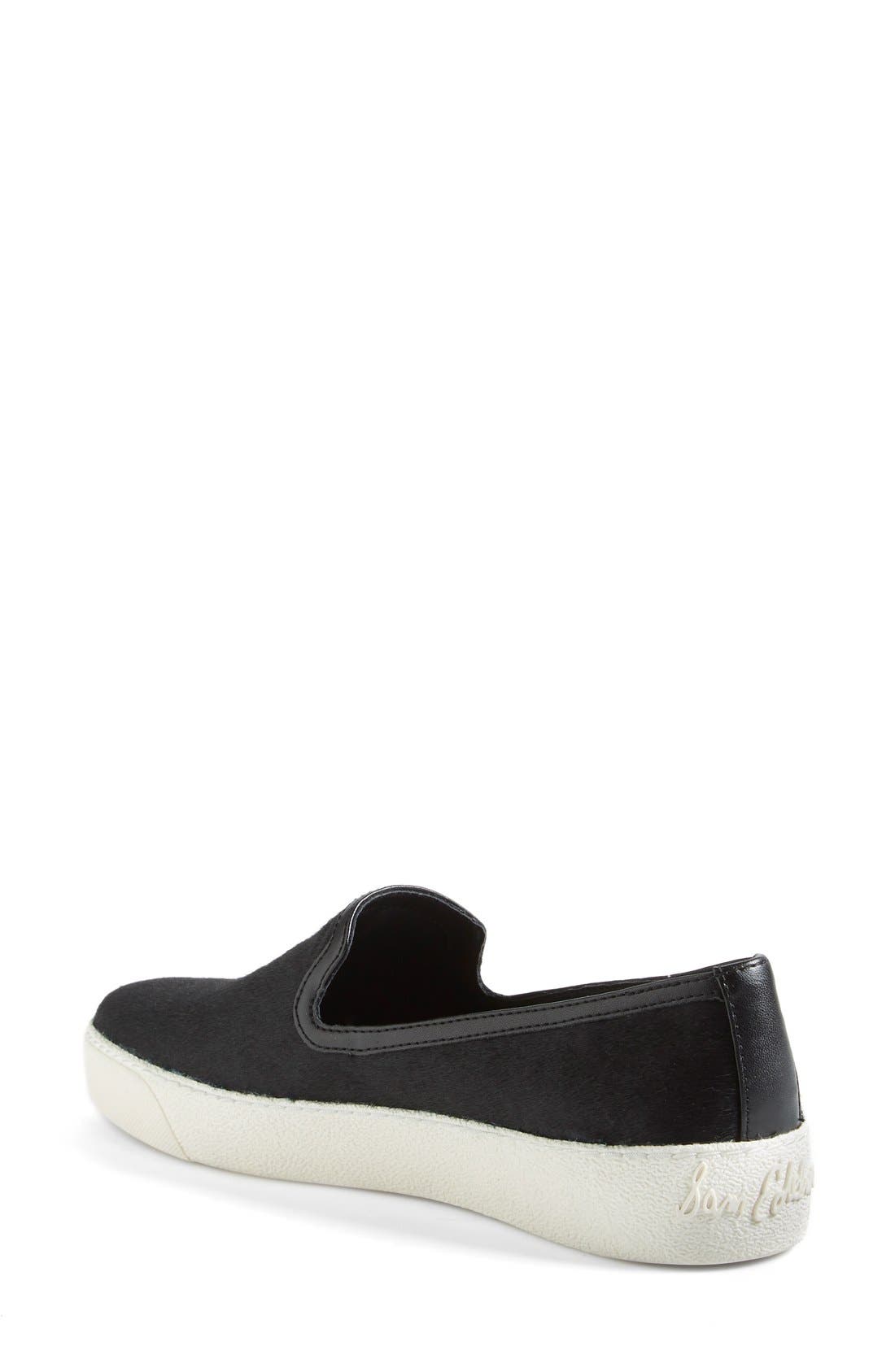 'Becker' Calf Hair Slip On, Alternate, color, BLACK BRAHMA