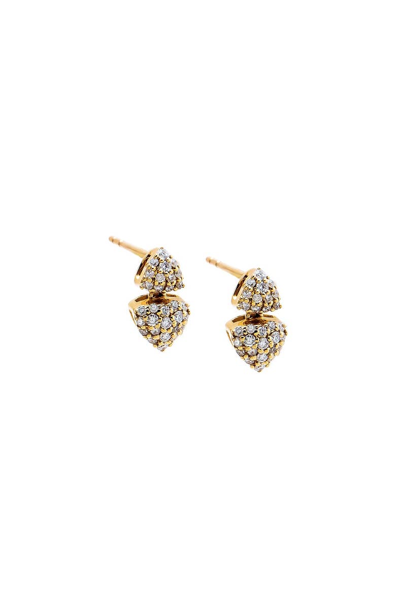 BY ADINA EDEN Diamond Double Cluster Stud Earring 14K, Main, color, 14K Gold