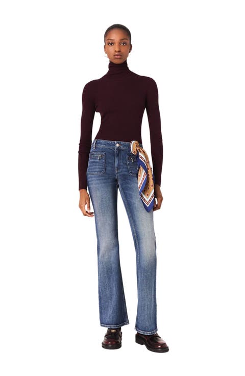 Bootcut jeans with zip pockets