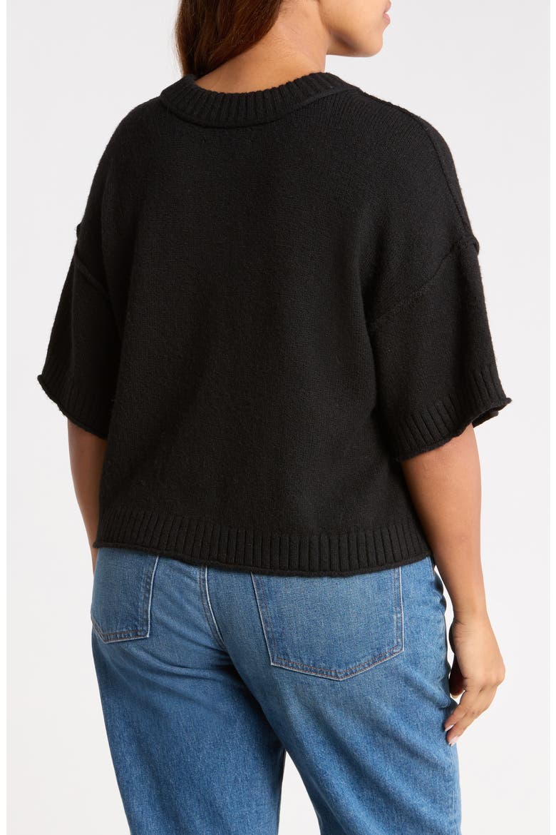 Broome Short Sleeve Crewneck Sweater, Alternate, color, BLACK