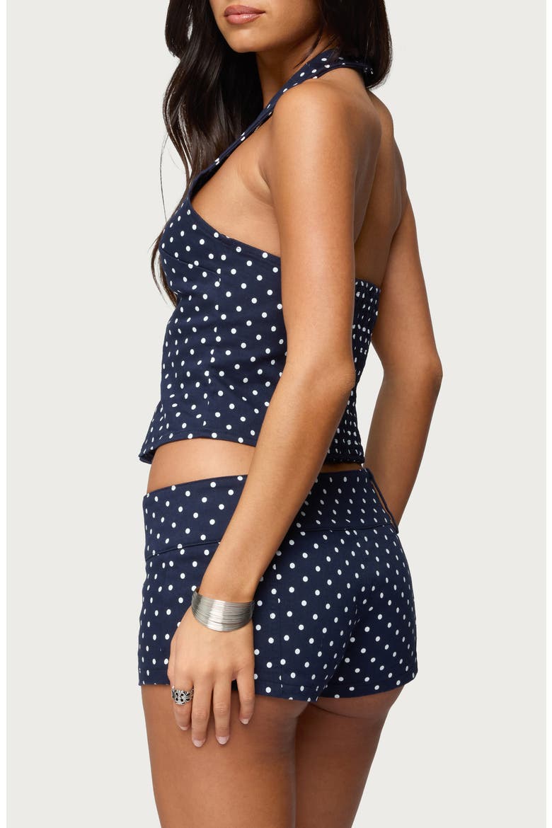 Twyla Dot Halter Top, Alternate, color, NAVY-AND-WHITE