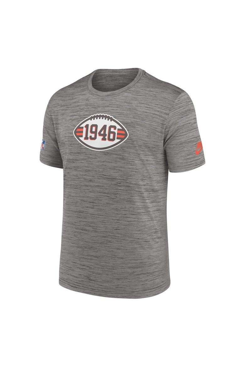 Men's Nike Heather Charcoal Cleveland Browns 2023 Sideline Alternate Logo Performance T-Shirt, Alternate, color, Heather Charcoal