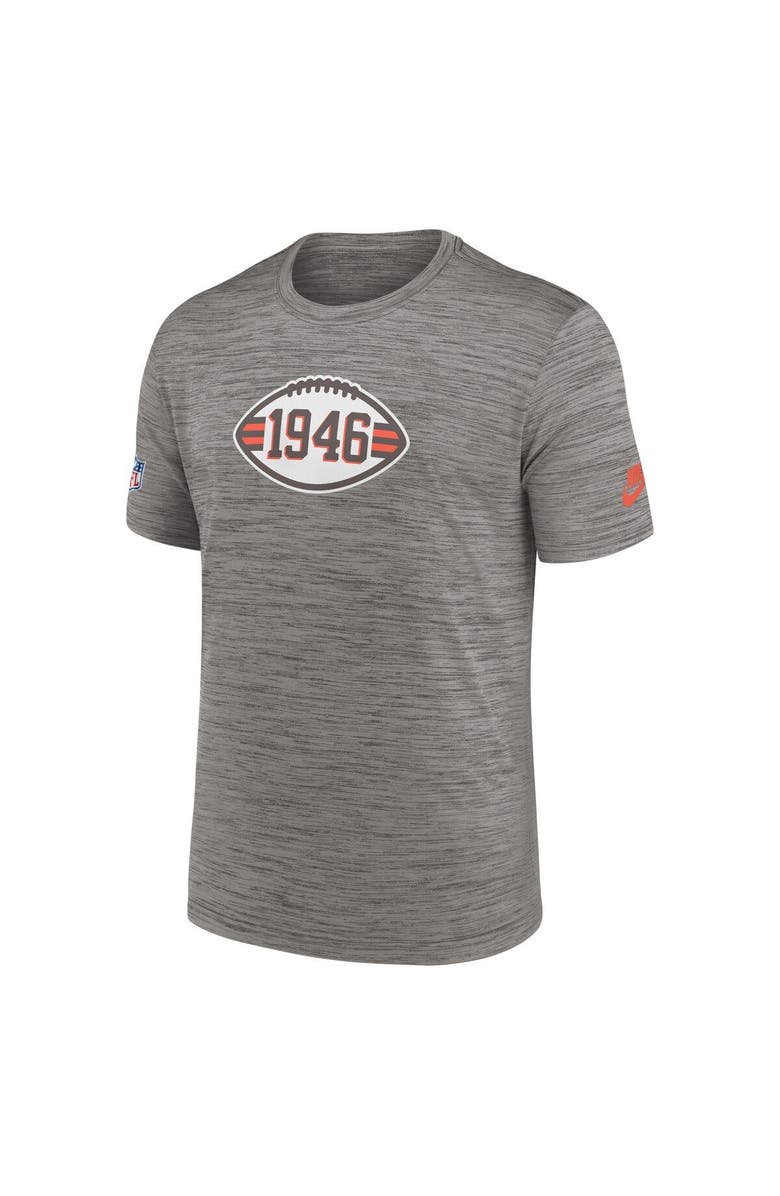 Nike Men's Nike Heather Charcoal Cleveland Browns 2023 Sideline Alternate Logo Performance T-Shirt, Alternate, color, Heather Charcoal