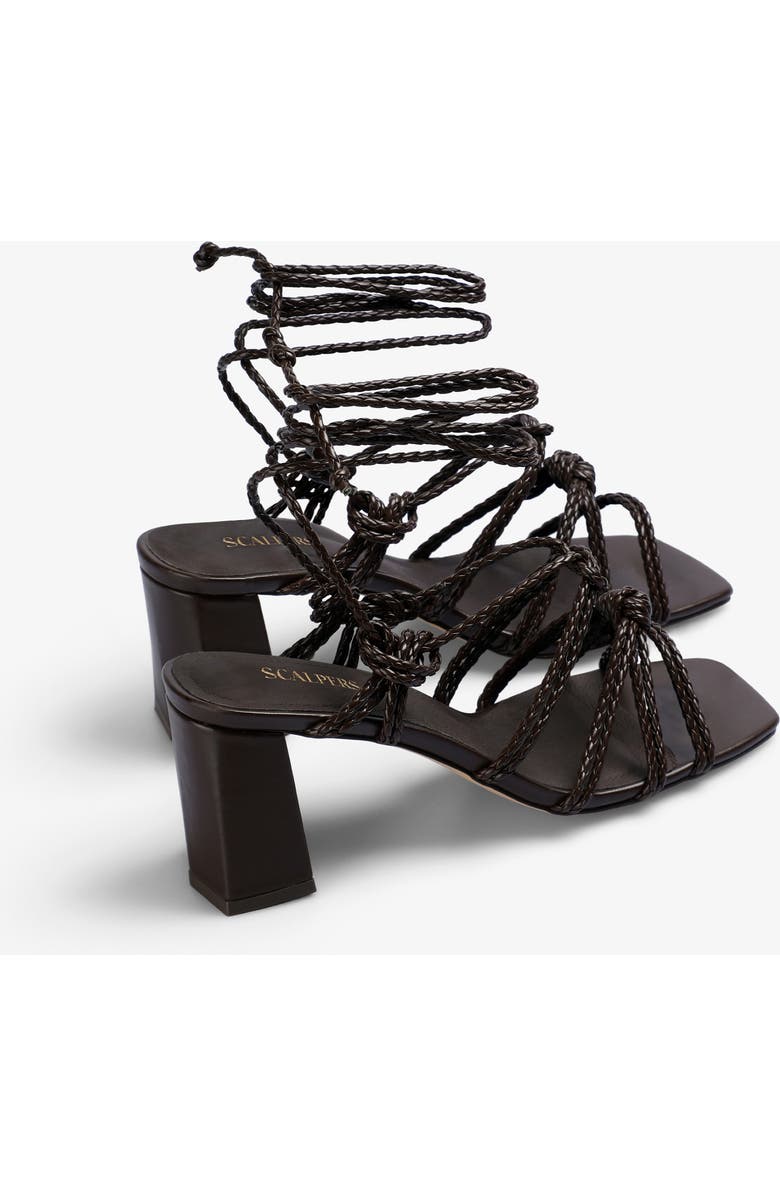 Scalpers Braid Cord Heel Sandal, Alternate, color, Darkbrown