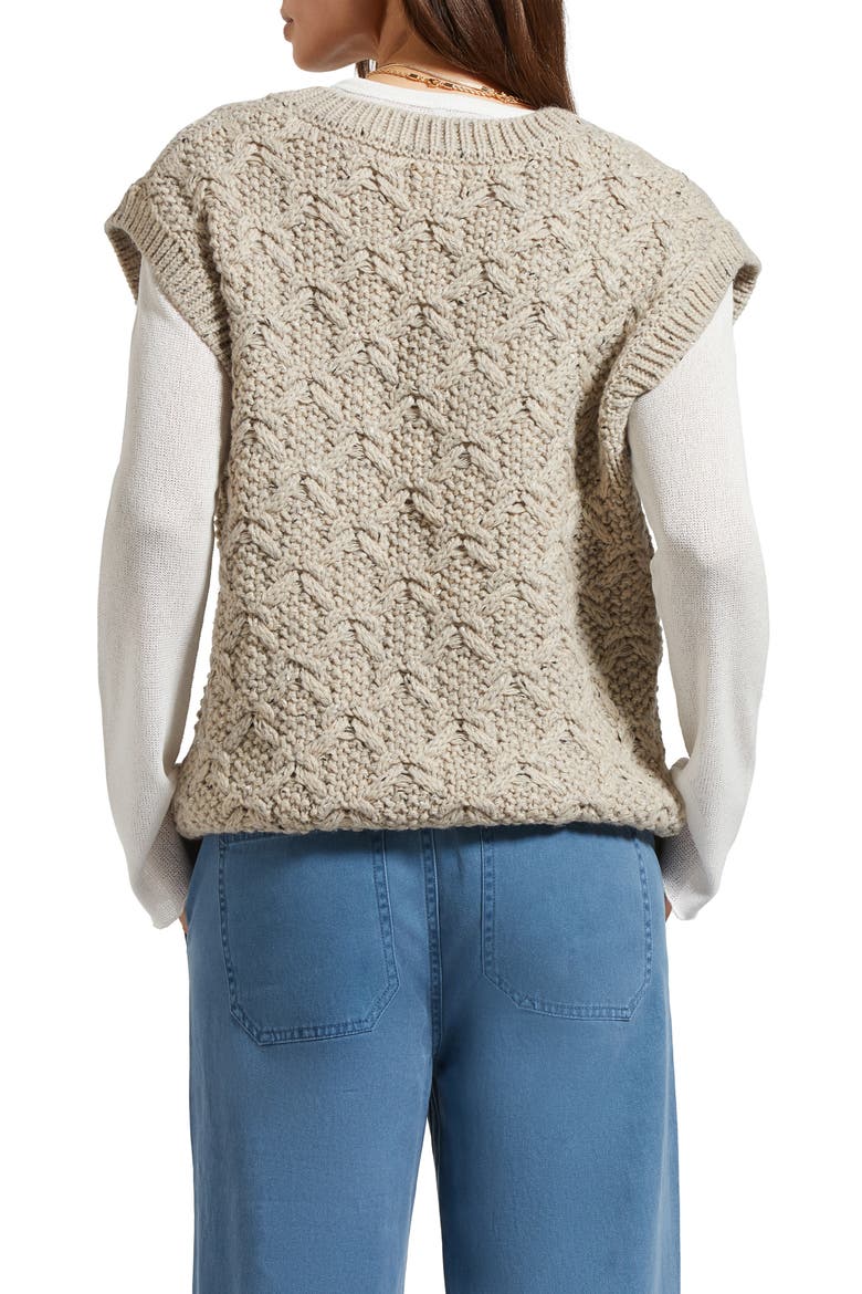Lafayette Oversize Sweater Vest, Alternate, color, MARLED BEIGE