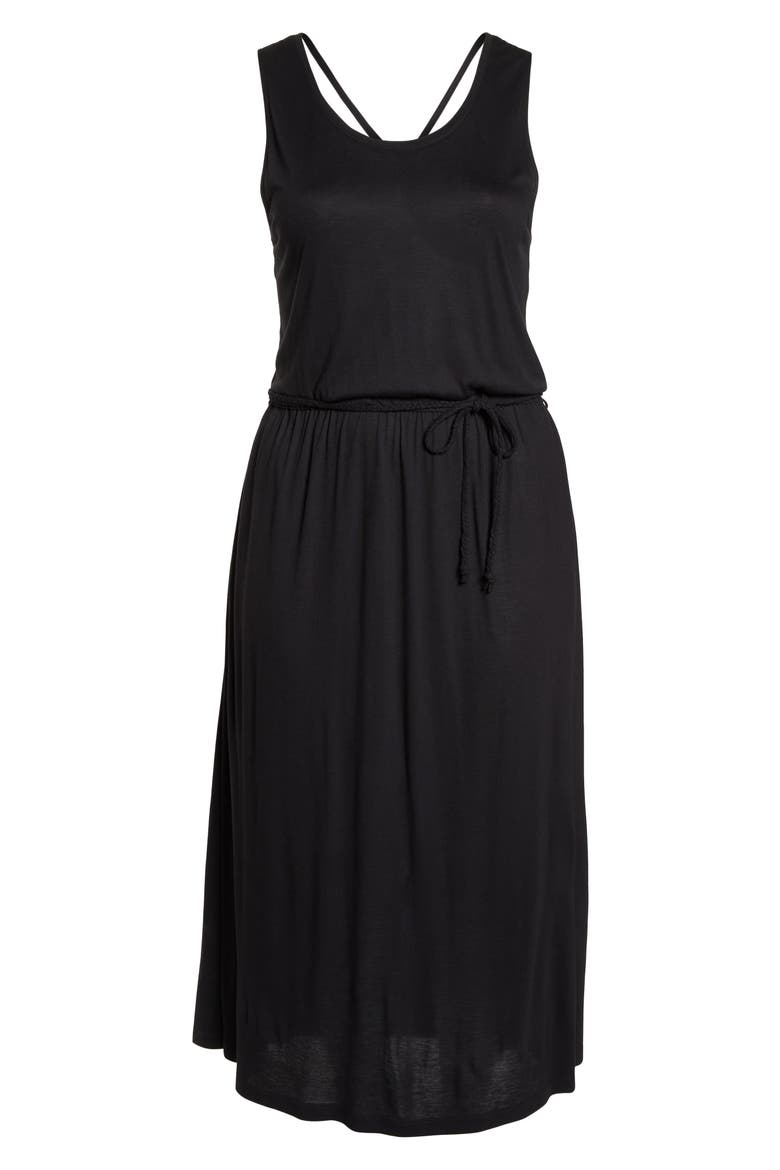 Strappy V-Back Maxi Dress, Alternate, color, BLACK