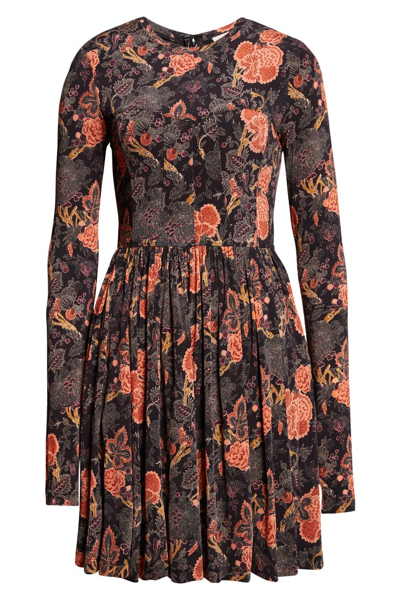 Bendetta Floral Print Long Sleeve Minidress, Alternate, color, NIGHT LILY