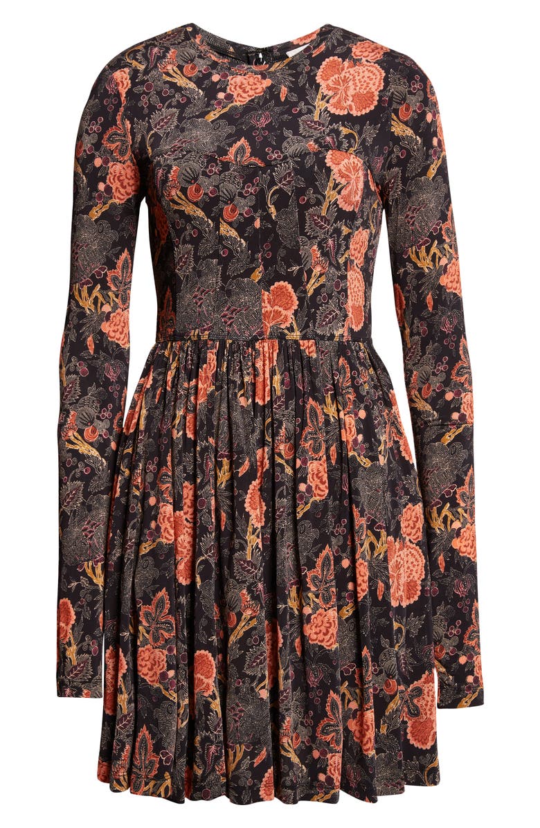 Ulla Johnson Bendetta Floral Print Long Sleeve Minidress, Alternate, color, Night Lily