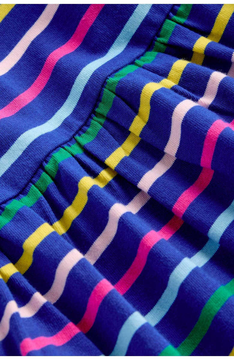 Mini Boden Kids' Ariel Print Twirly Cotton Jersey Dress, Alternate, color, Multi Stripe