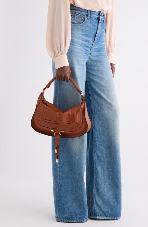 Chloé Small Marcie Leather Shoulder Bag In Brown