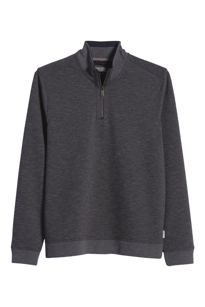 Caravan Slim Fit Quarter Zip Top, Alternate, color, CHARCOAL