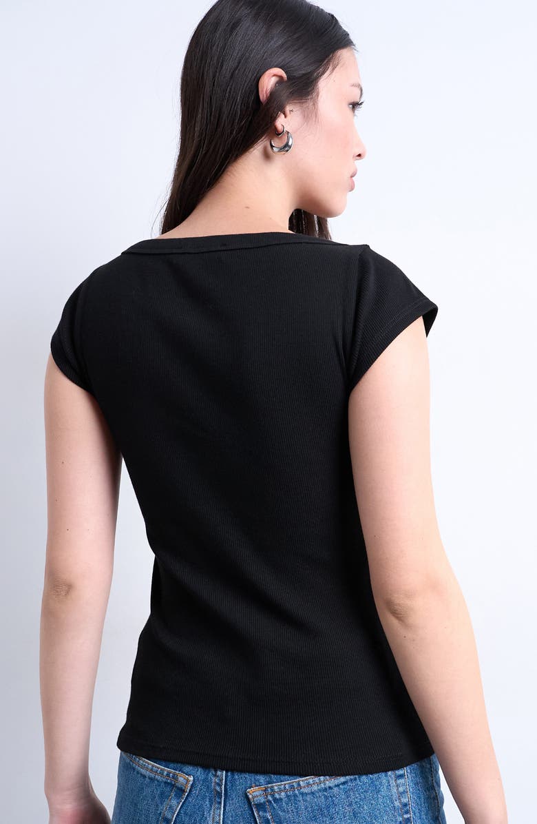 Topshop Square Neck Stretch Cotton Rib T-Shirt, Alternate, color, 