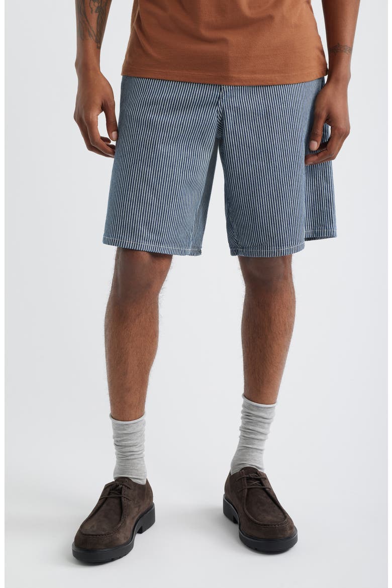 Ryder Stripe Denim Shorts, Main, color, DARK NAVY