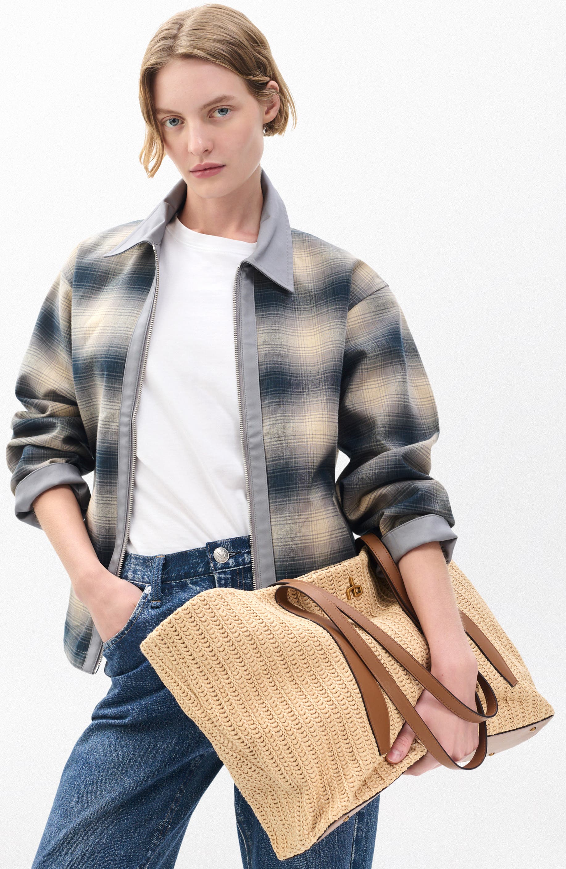 rag 
bone Chelsea Straw Tote, Alternate, color, 