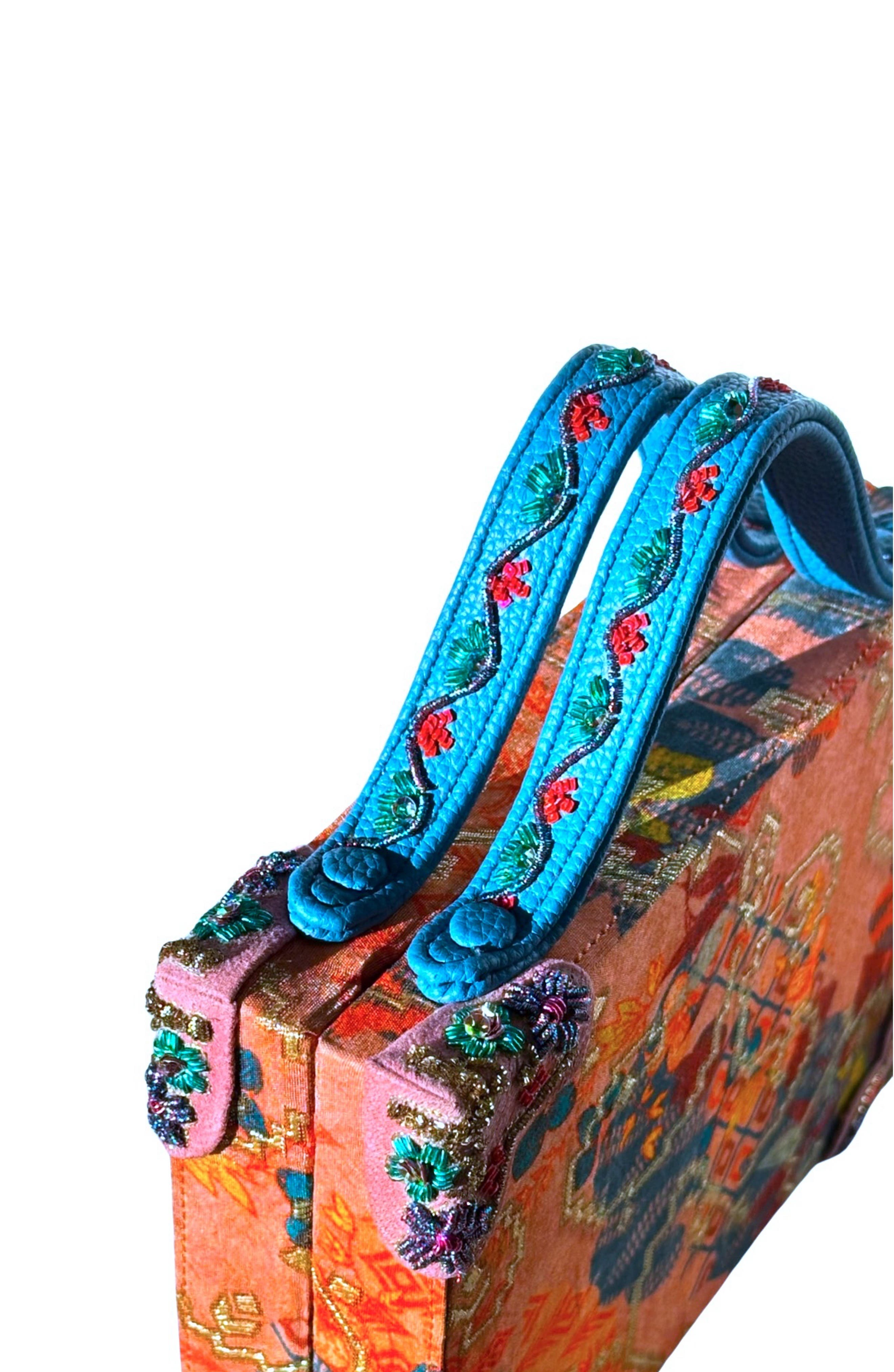 Simitri Brocade Briefcase Bag, Alternate, color, Pink