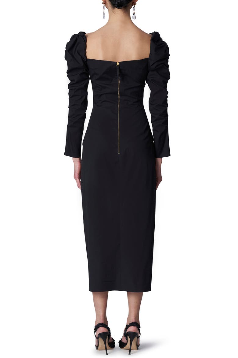bustier long sleeve dress Long-sleeve sheath wedding dress with bustier style corset