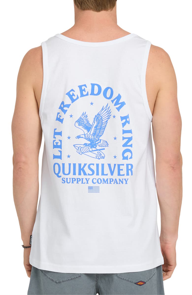 Quiksilver Freedom Ring Graphic Cotton Tank, Alternate, color, White