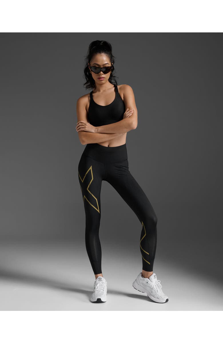 2XU Light Speed Mid-Rise CompTight, Main, color, Black/Gold Reflective