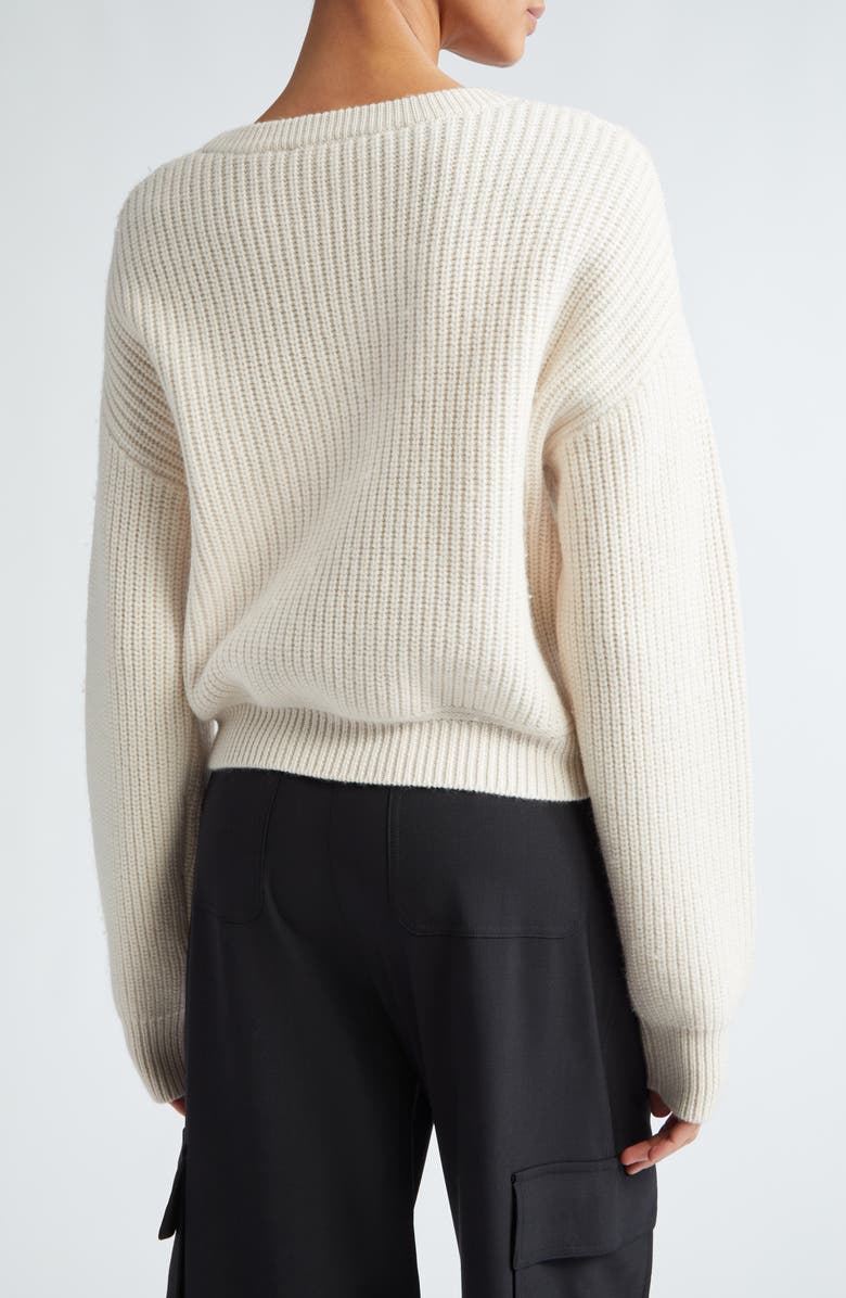 Max Mara Studio Lessy Crystal Embellished Cable Stitch Virgin Wool Sweater, Alternate, color, 