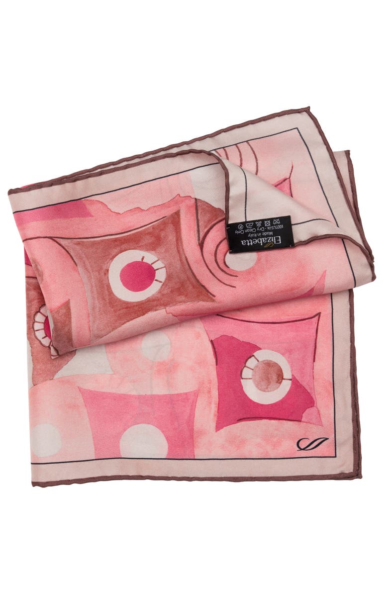Elizabetta Prato - Silk Pocket Square for Men, Alternate, color, Spanish Pink
