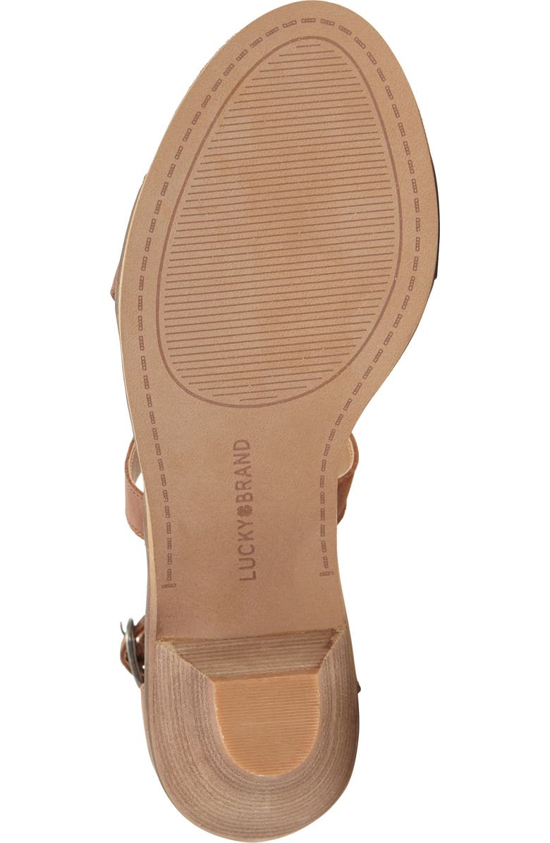 Lucky Brand Ressia Double Ankle Strap Sandal, Alternate, color, Toffee Leather