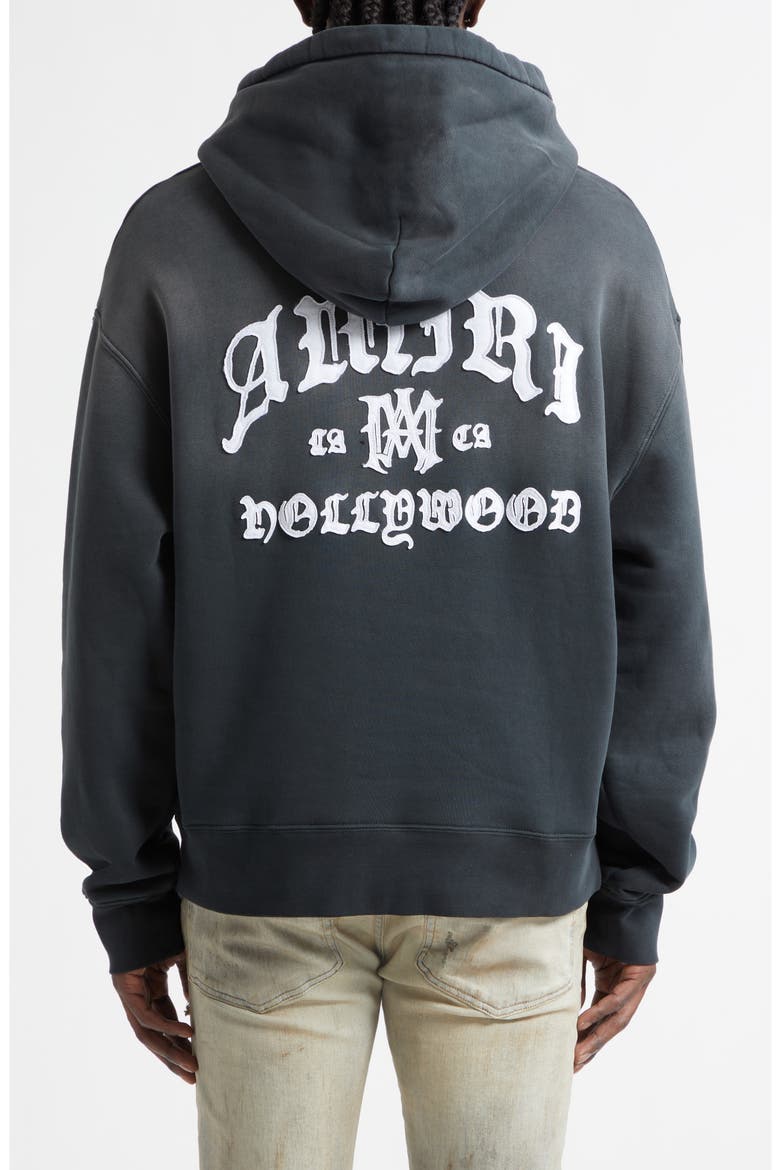 Hollywood Embroidered Logo Hoodie, Alternate, color, BLACK