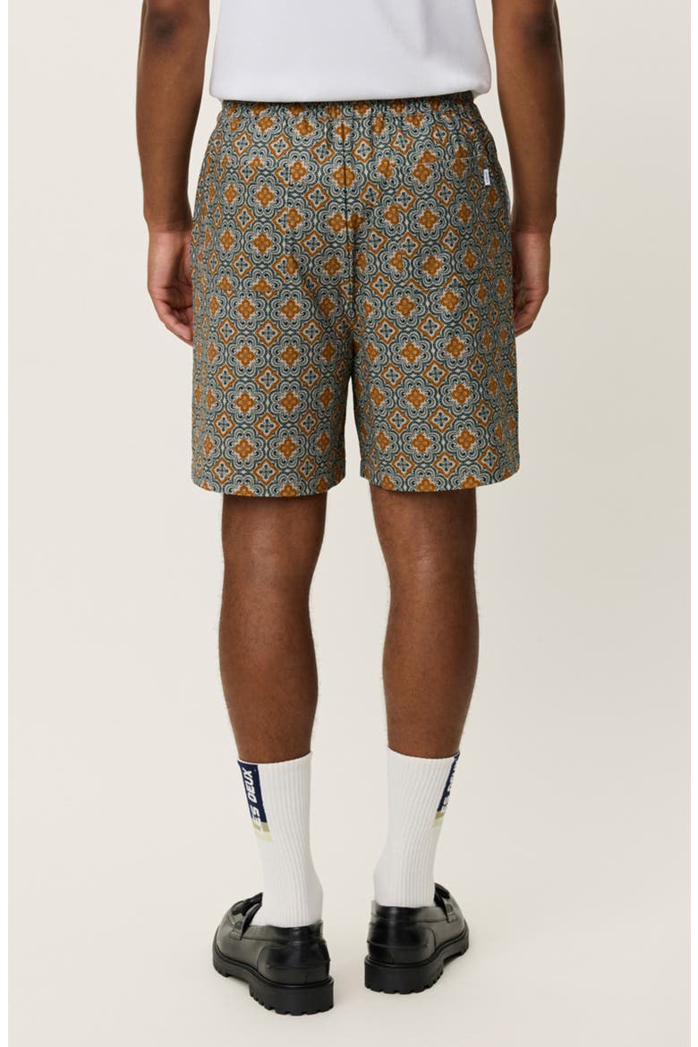Harry Arabesque Print Organic Cotton Shorts, Alternate, color, SEA MOSS GREEN