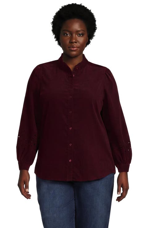 Eyelet Sleeve Pinwale Corduroy Shirt