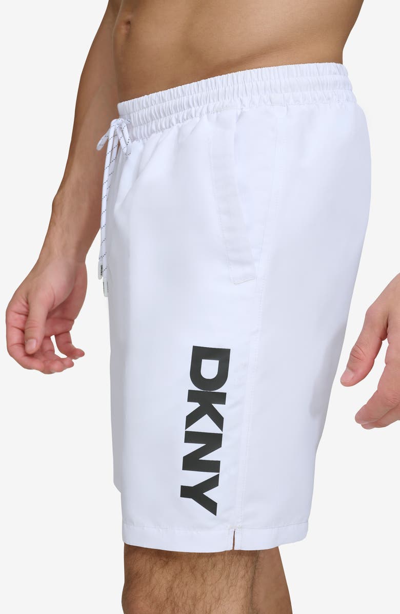 DKNY Core Volley Swim Trunks, Alternate, color, White