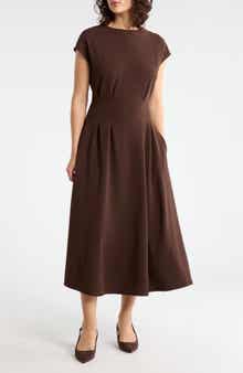 NORDSTROM RACK Pleated Waist Knit A-Line Dress