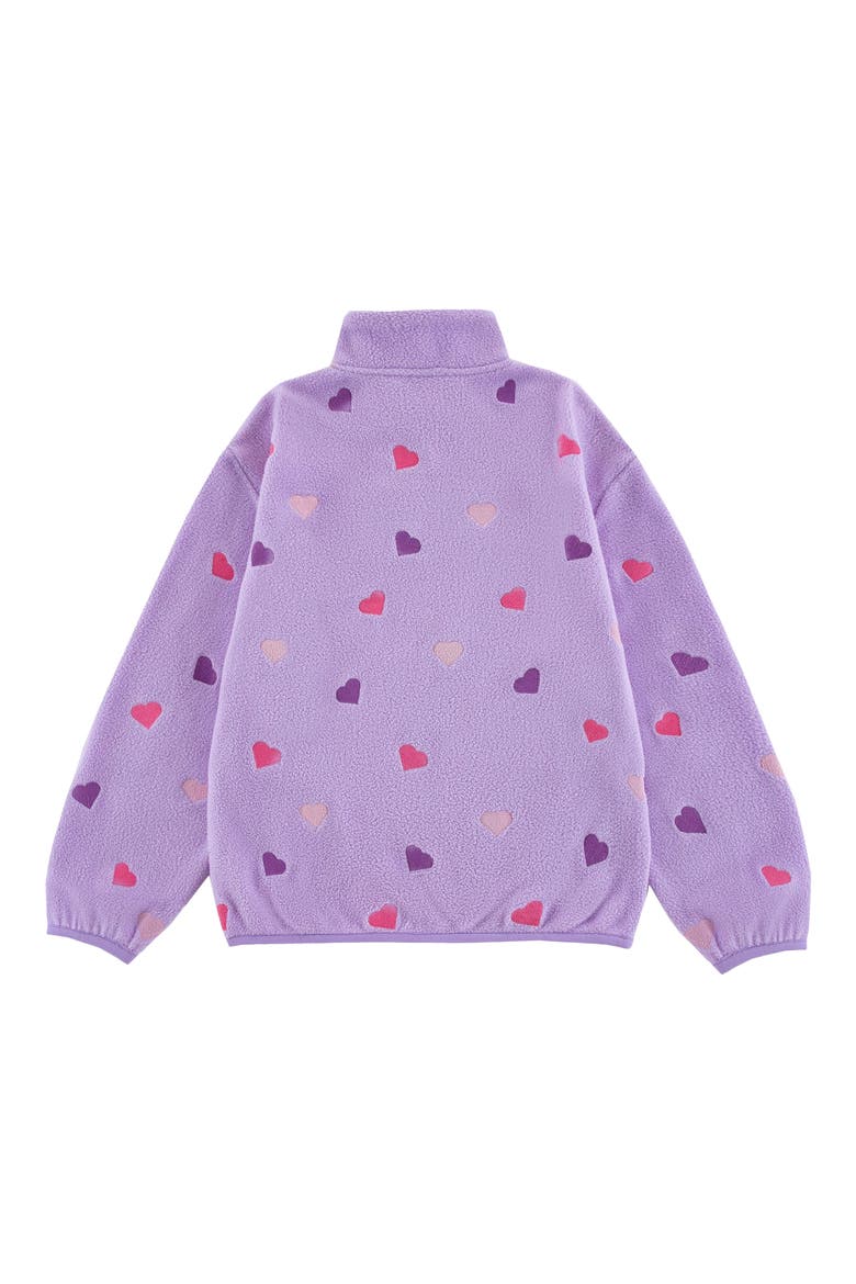 Kids' Embroidered Heart Polar Fleece Pullover, Alternate, color, PURPLE HEARTS