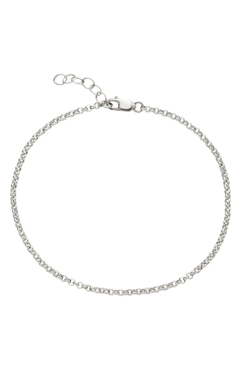 MADE BY MARY Rolo Chain Bracelet, Main, color, Silver