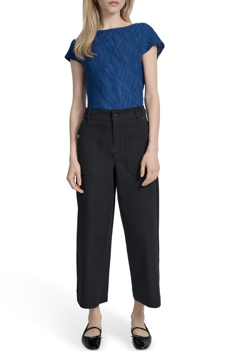 DKNY Button Pocket Crop Wide Leg Pants, Alternate, color, 