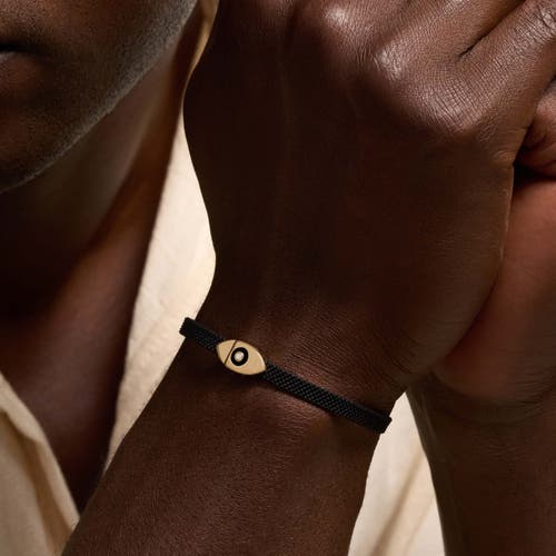 Karma And Luck Evil Eye Black String Bracelet In Black