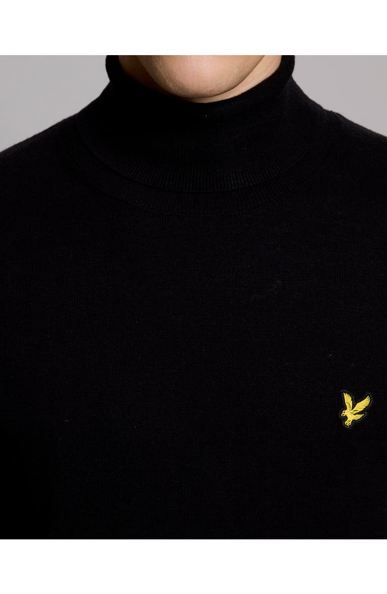 Lyle & Scott Cotton Merino Turtleneck Sweater, Alternate, color, Jet Black