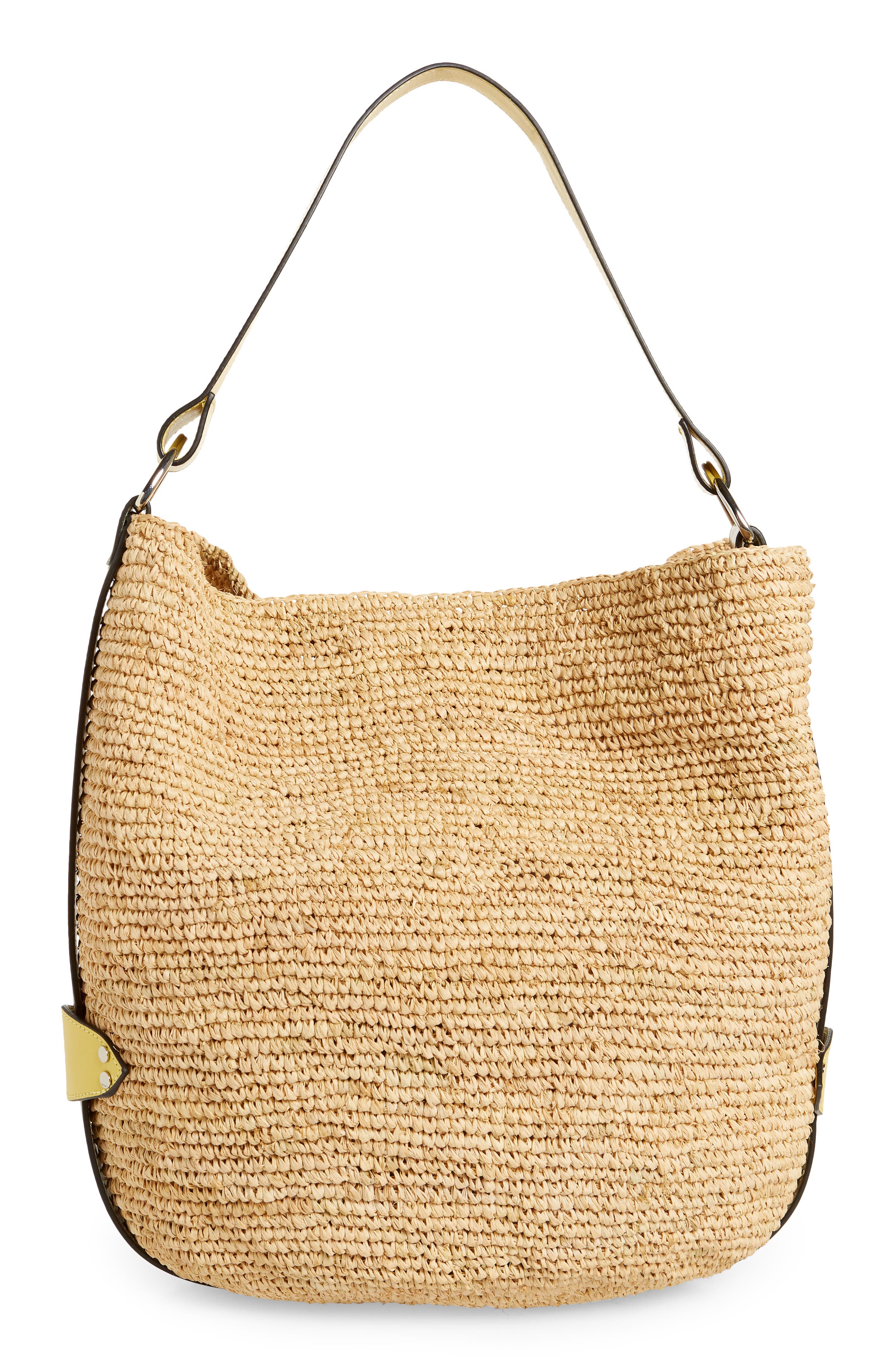 Isabel Marant Bayia Raffia Bucket Bag, Alternate, color, 