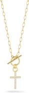 SPHERA MILANO Cubic Zirconia Cross Toggle Pendant Necklace