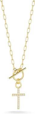 SPHERA MILANO Cubic Zirconia Cross Toggle Pendant Necklace
