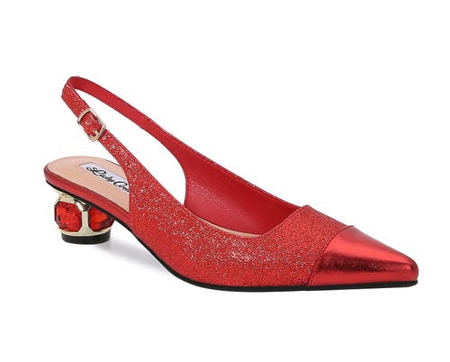 Lady Couture Jewel Heel Slingback Pump In Red