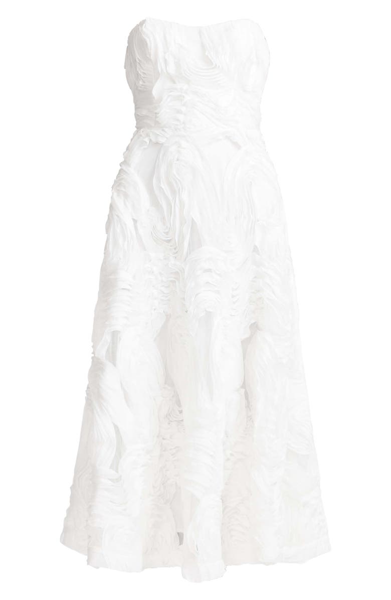 Elliatt Asha 3-D Lace Strapless Cocktail Dress, Alternate, color, White