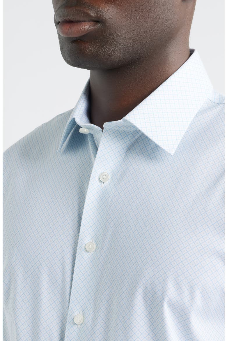 Trim Fit Premium Performance Dress Shirt, Alternate, color, BLUE SEDALIA GEO