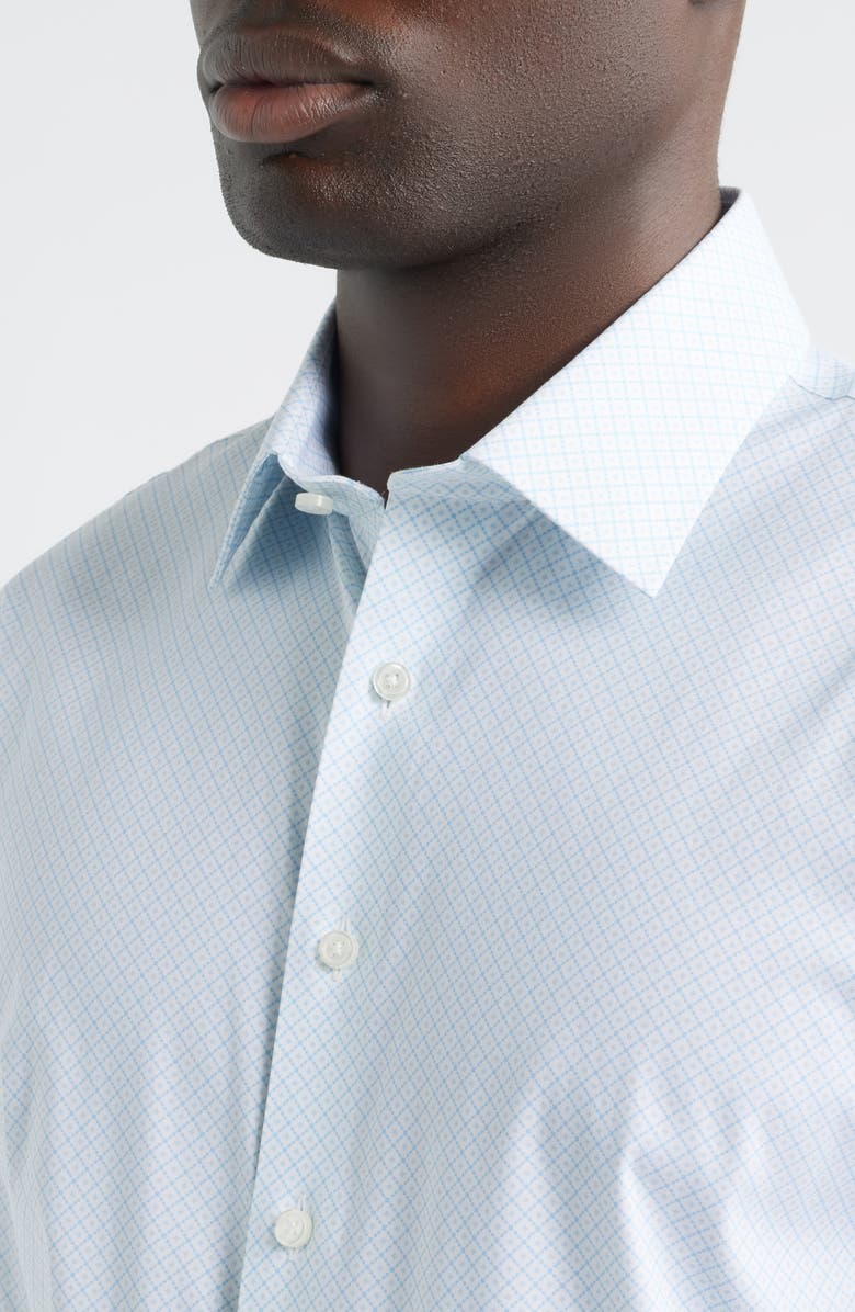 Nordstrom Trim Fit Premium Performance Dress Shirt, Alternate, color, Blue Sedalia Geo