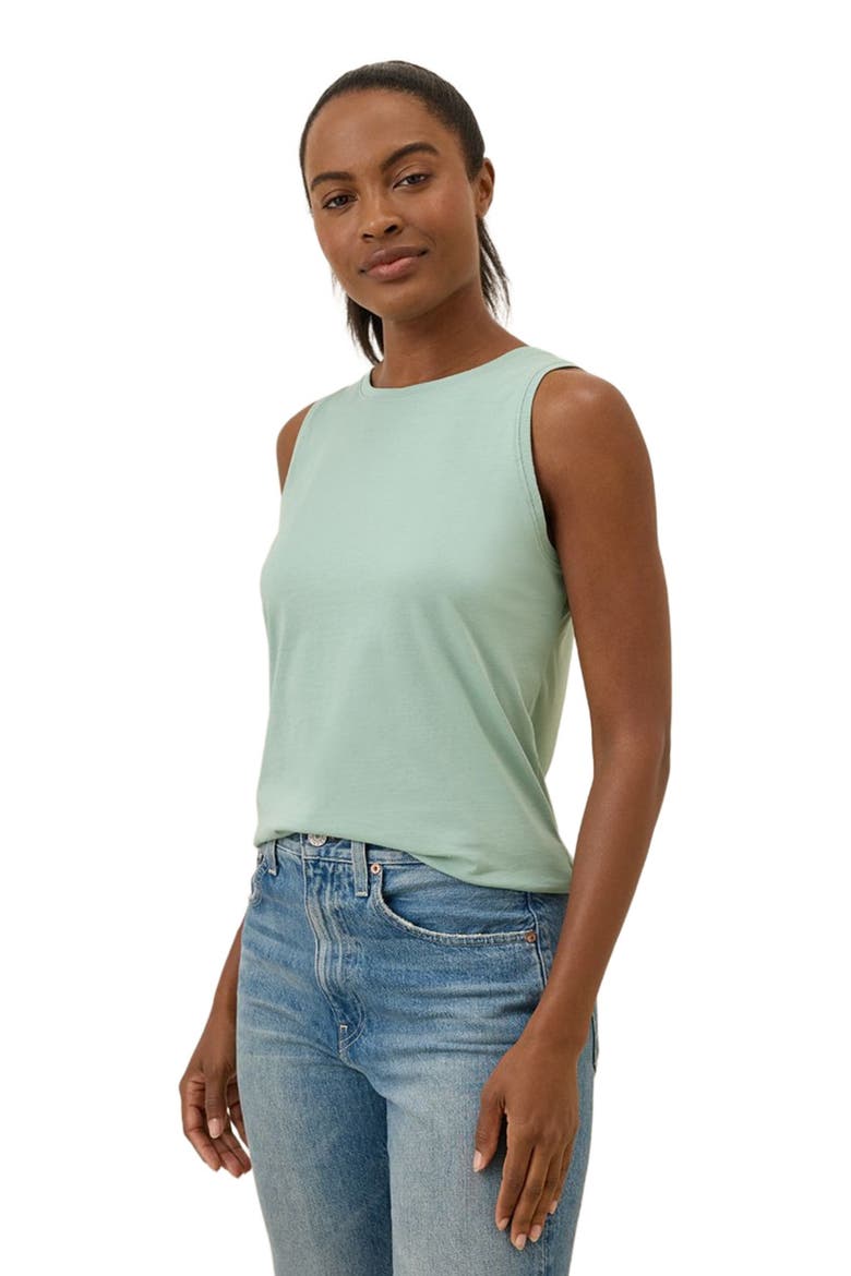 Organic Cotton Softspun High Neck Tank, Alternate, color, Agave Green
